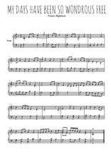 Téléchargez l'arrangement pour piano de la partition de francis-hopkinson-my-days-have-been-so-wondrous-free en PDF